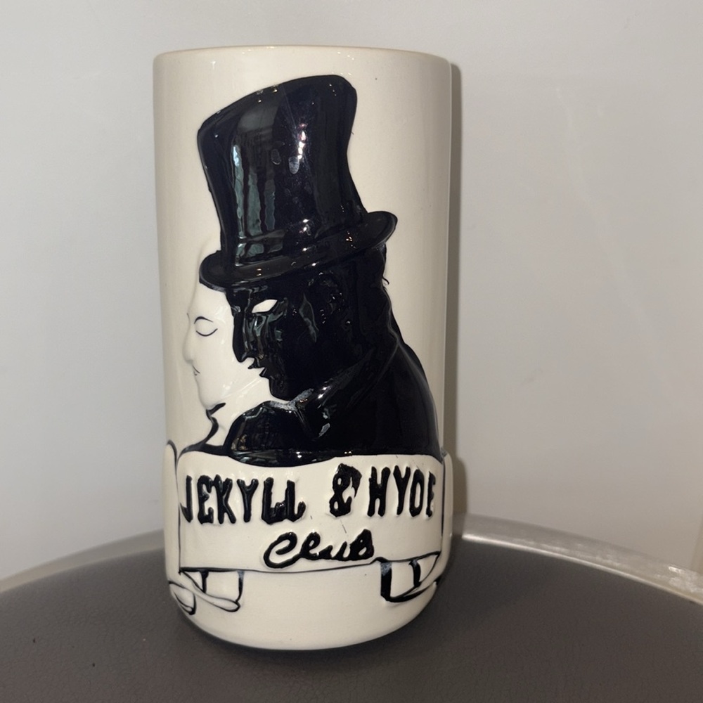 Vintage Dr. Jekyll & Mr. Hyde Club NYC Ceramic Tiki Mug Good & Evil Souvenir Cup